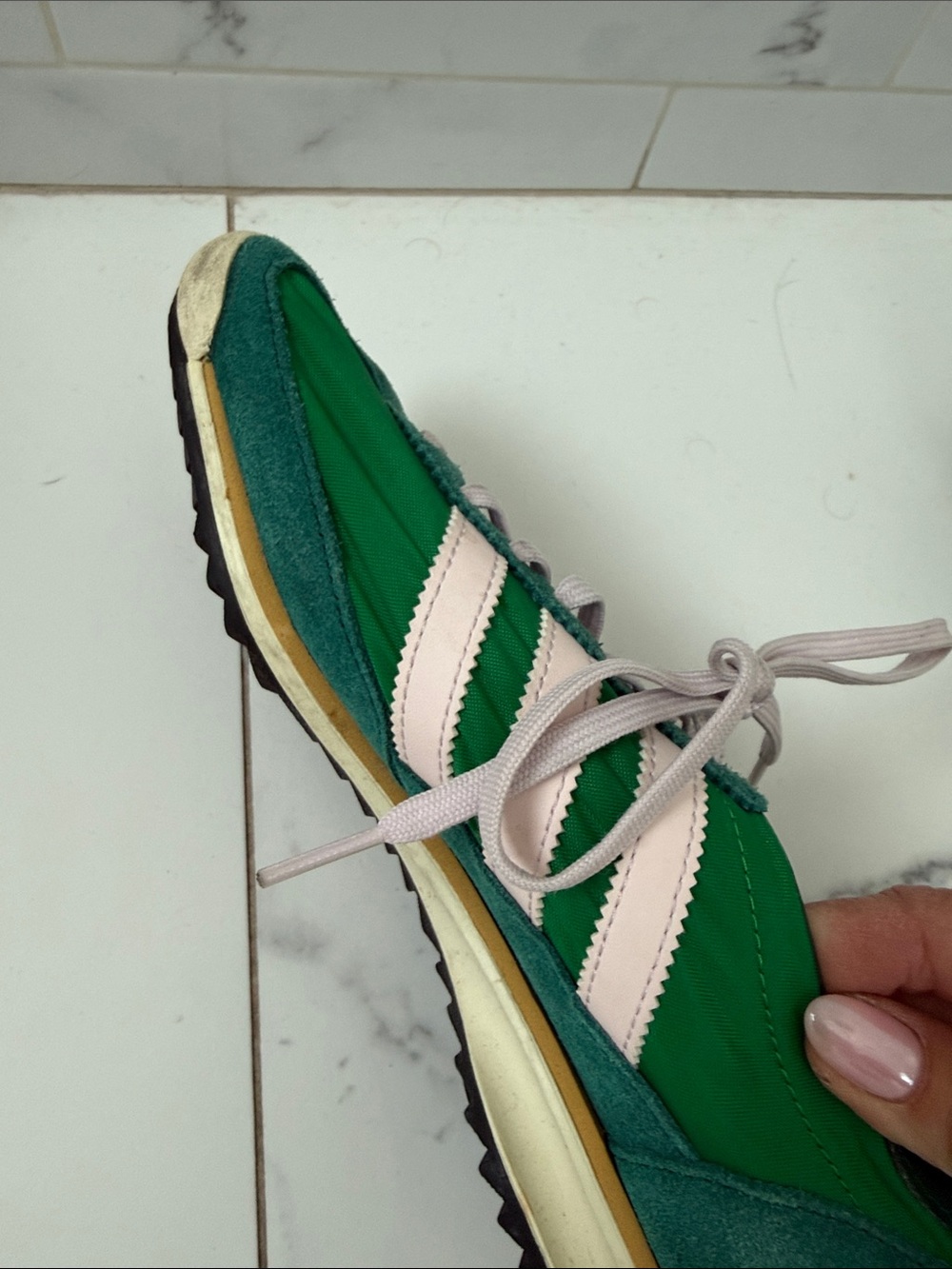 adidas SL72 Green with Light Pink - Picture 6 of 6